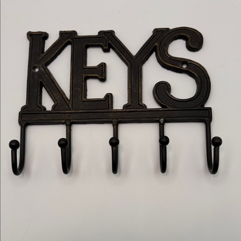 Black Metal Key Holder Wall Decor